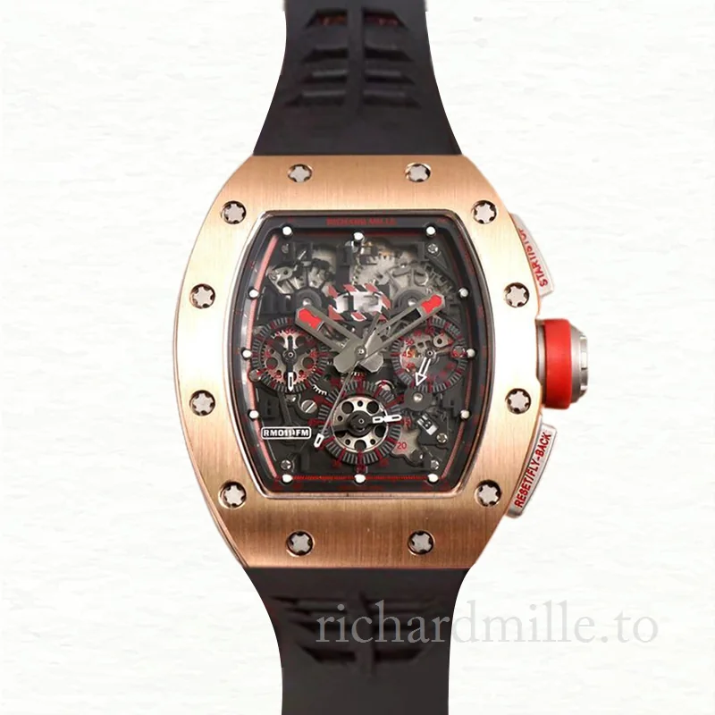 Richard Mille RM011 Automatic Men Watch Transparent Dial
