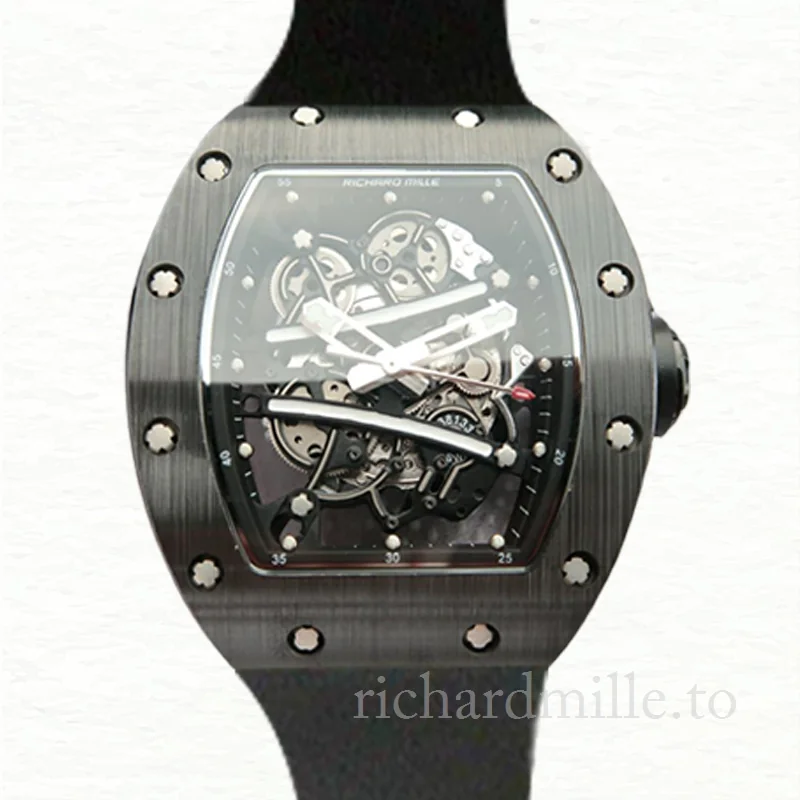 Richard Mille RM061 Men Hand Wind Stainless Steel Rubber Band