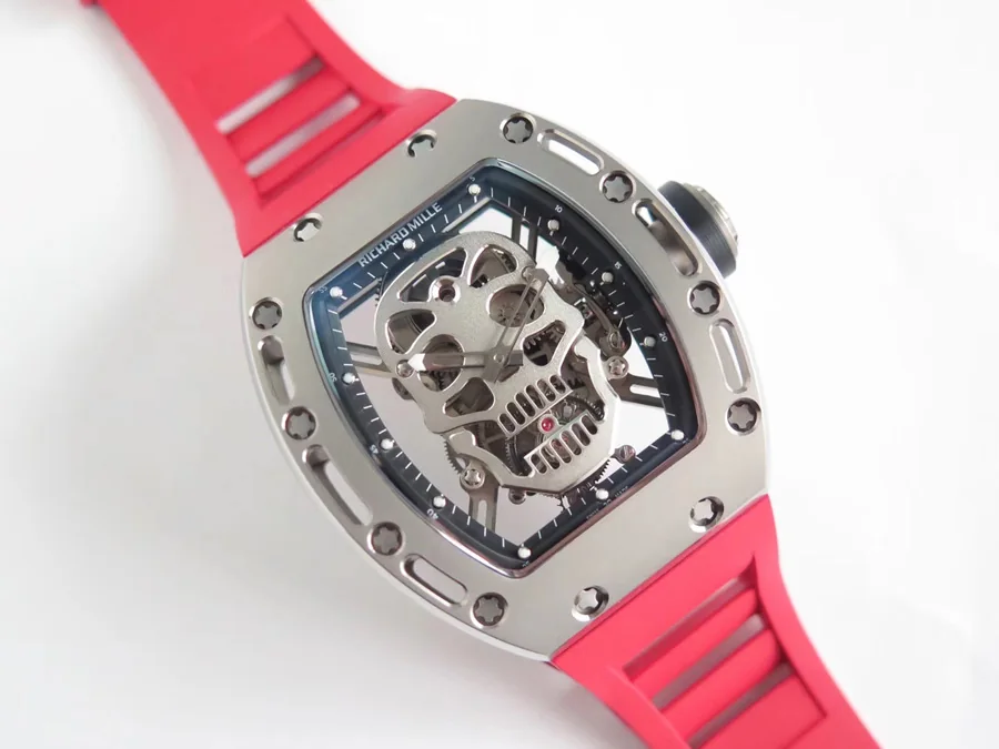 Richard Mille Replica RM 052 Red Rubber Strap Titanium Bezel