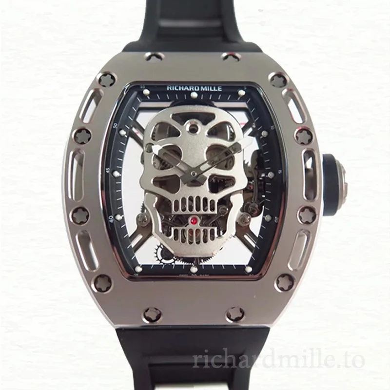 Richard Mille RM52-01 Mechanical Men Stainless Steel Rubber Band Watch
