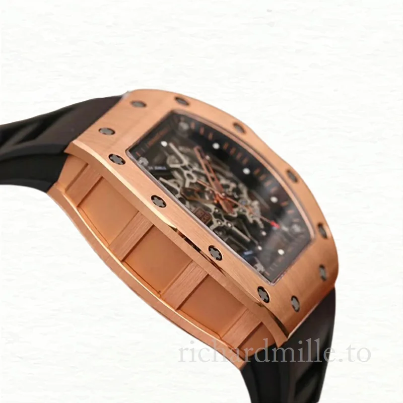 Richard Mille RM035 Men Mechanical Rubber Band Transparent Dial