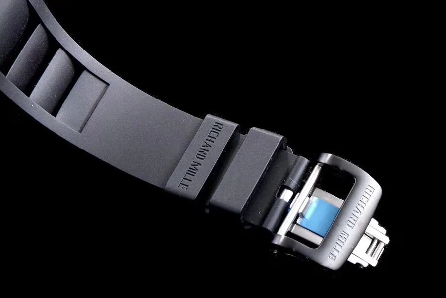 Richard Mille Replica RM 011 Black Rubber Strap