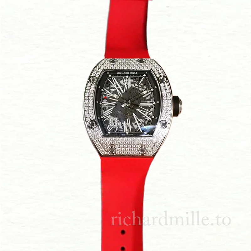 Richard Mille RM023 Mechanical Men Rubber Band Watch Diamond Bezel