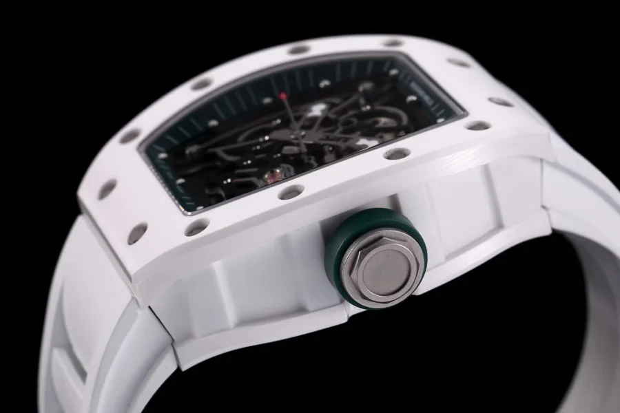 Richard Mille Replica RM 055 White Strap White Ceramic Material Case