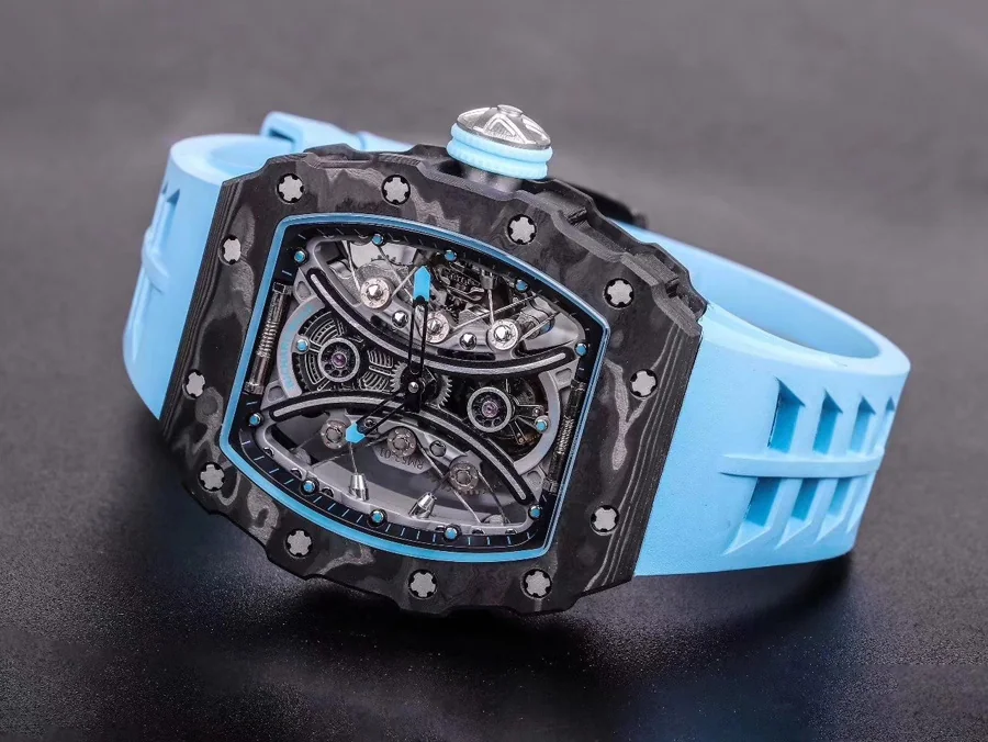Richard Mille Replica RM 53-01 Blue Rubber Strap