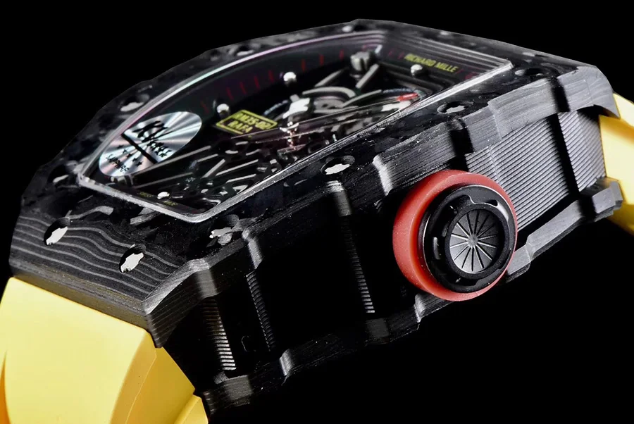 Richard Mille Replica RM 35 Yellow Imported Rubber Strap