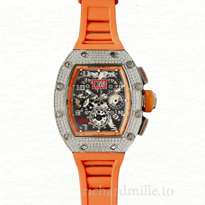 Richard Mille RM011 Men Mechanical Transparent Dial Rubber Band
