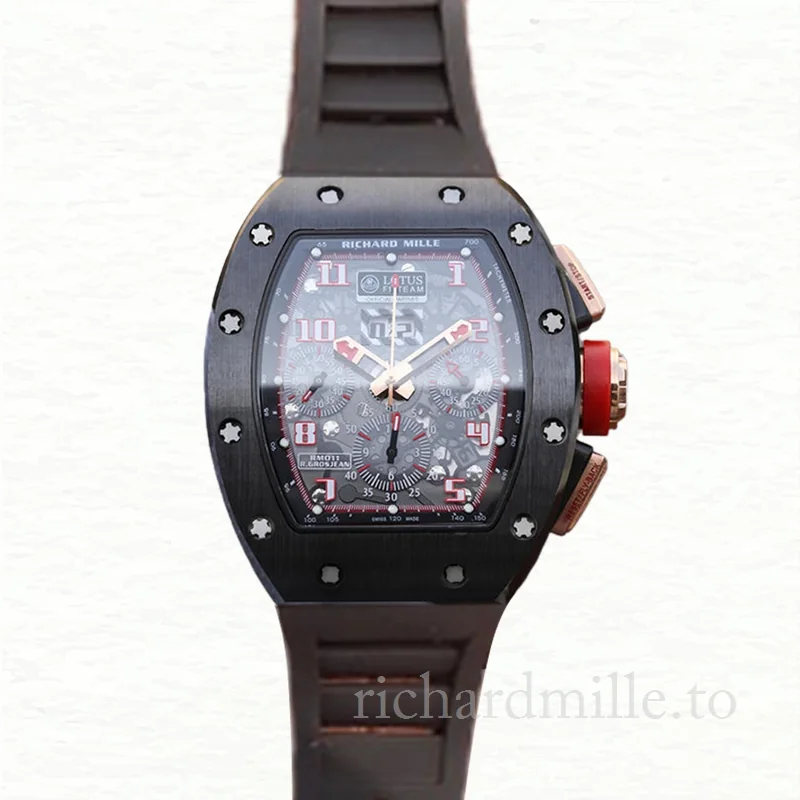 Richard Mille RM011 Men Automatic Rubber Band Watch Stainless Steel