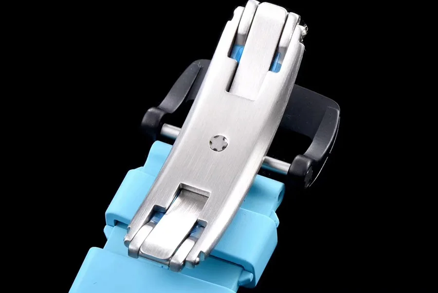 Richard Mille Replica RM 055 Blue Rubber Strap Carbon Fiber Case