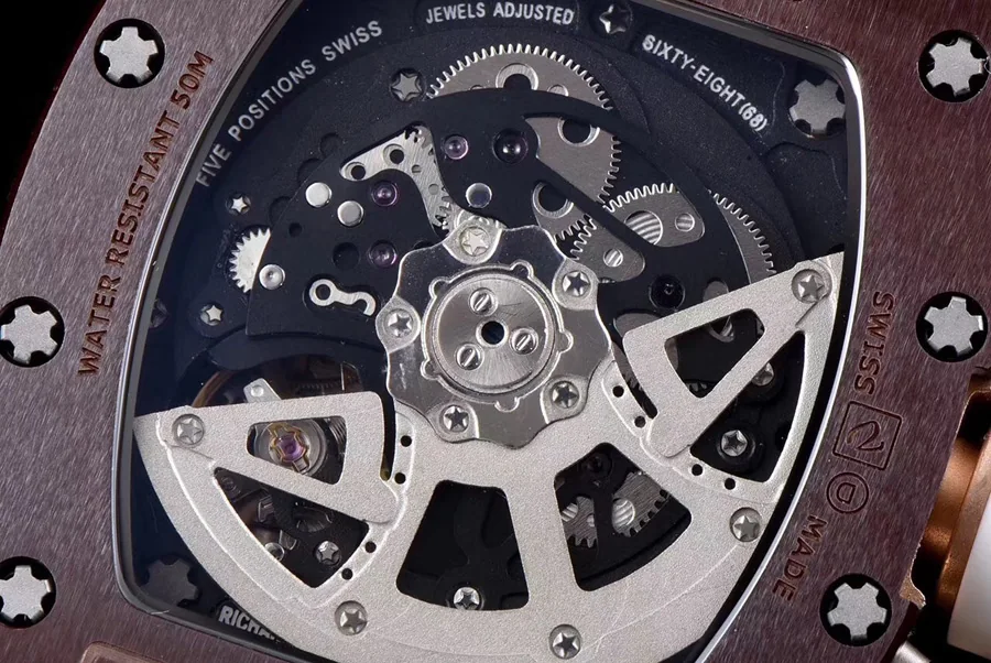 Richard Mille Replica RM 011 Brown Rubber Strap