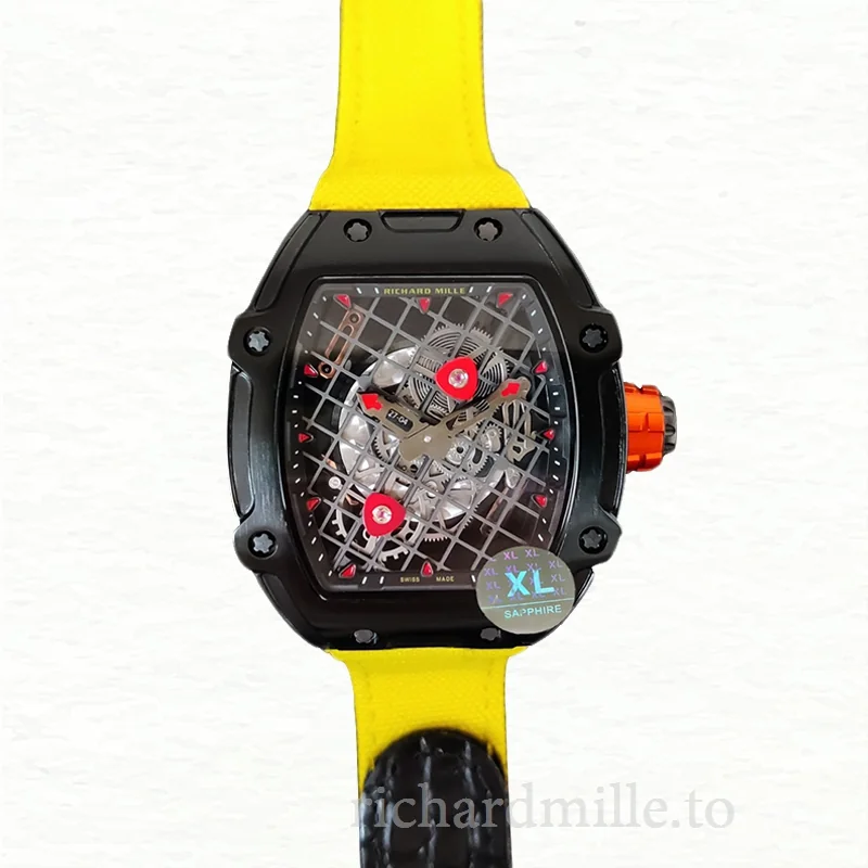 Richard Mille RM27-04 Mechanical Men Transparent Dial Nylon Strap Watch