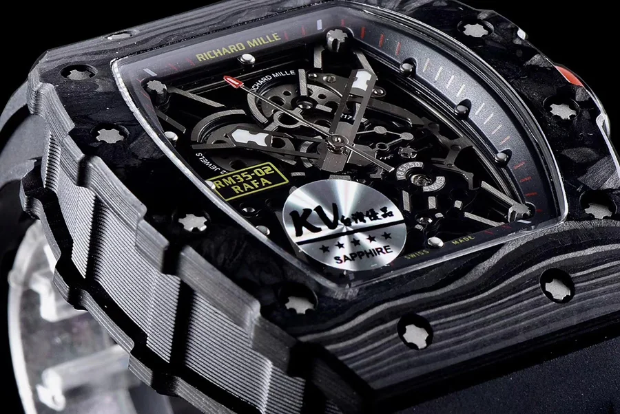 Richard Mille Replica RM 35-02 Black Imported Rubber Strap Folding Buckle