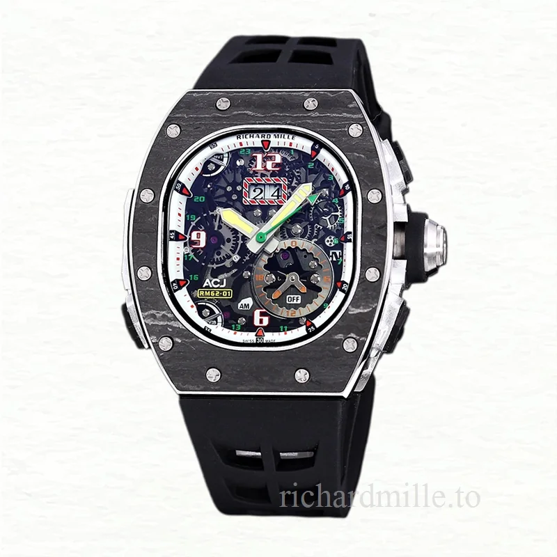 Richard Mille RM 62-01 Men Automatic Transparent Dial Watch