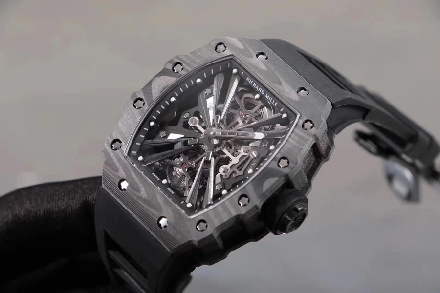Richard Mille Replica RM 12-01 Black Rubber Strap