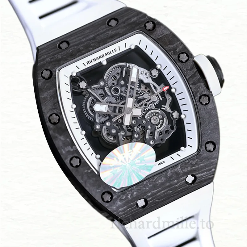Richard Mille RM055 Automatic Men Watch Dot Transparent Dial