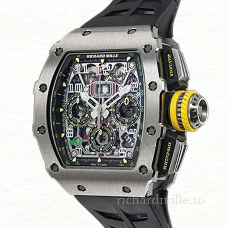 Richard Mille RM 11-03 Rubber Band Transparent Dial Men's Watch Grey