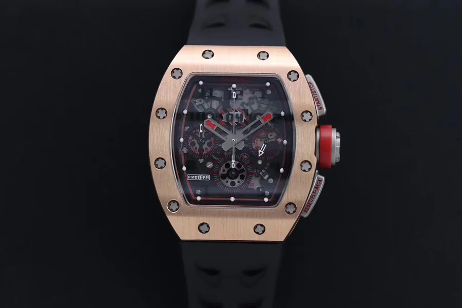 Richard Mille Replica RM 011 Black Strap Black Dial