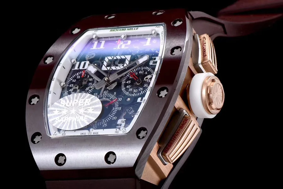 Richard Mille Replica RM 011 Brown Rubber Strap