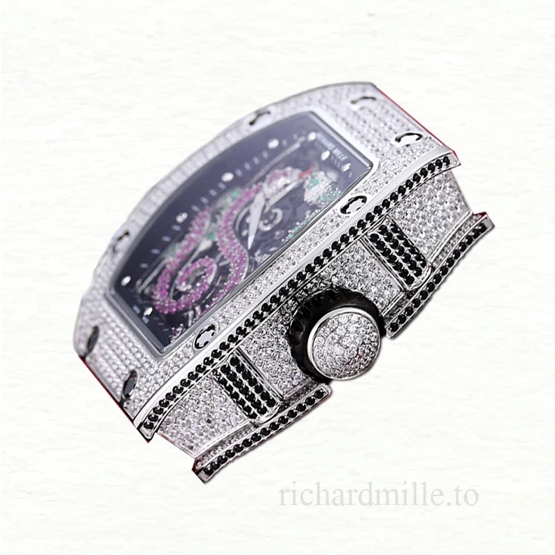 Richard Mille RM 026 Unisex Automatic Rubber Band Watch Stainless Steel