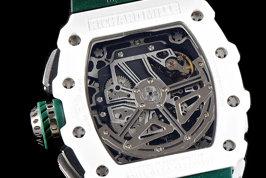 Richard Mille Replica RM 011-03 Green Rubber Strap