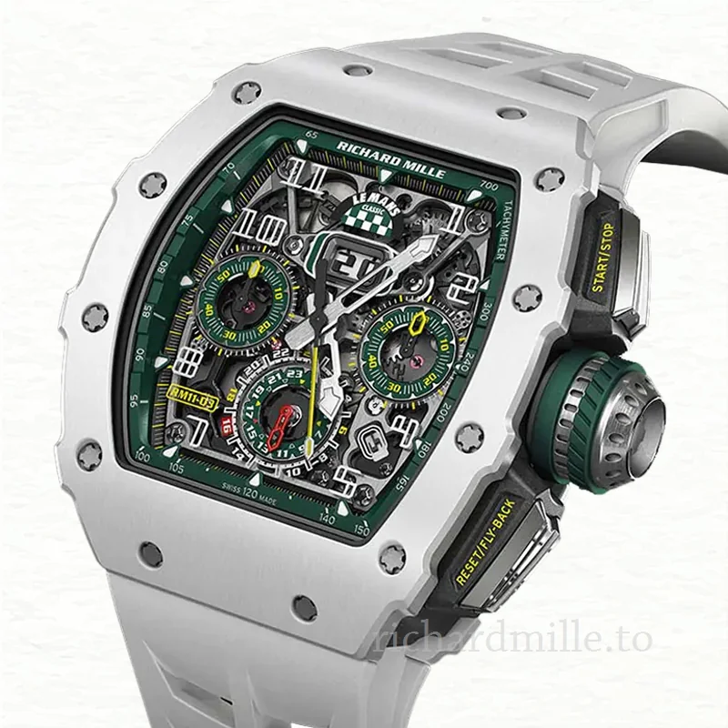 Richard Mille RM 11-03 Transparent Dial Men's Rubber Band Silver