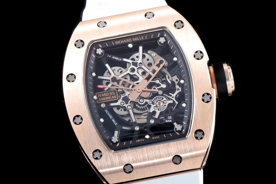 Richard Mille Replica RM 035 White Rubber Strap
