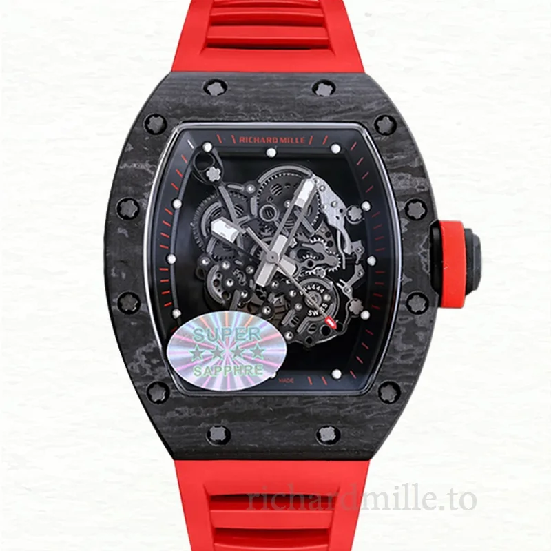 Richard Mille RM055 Automatic Men Dot Watch Transparent Dial