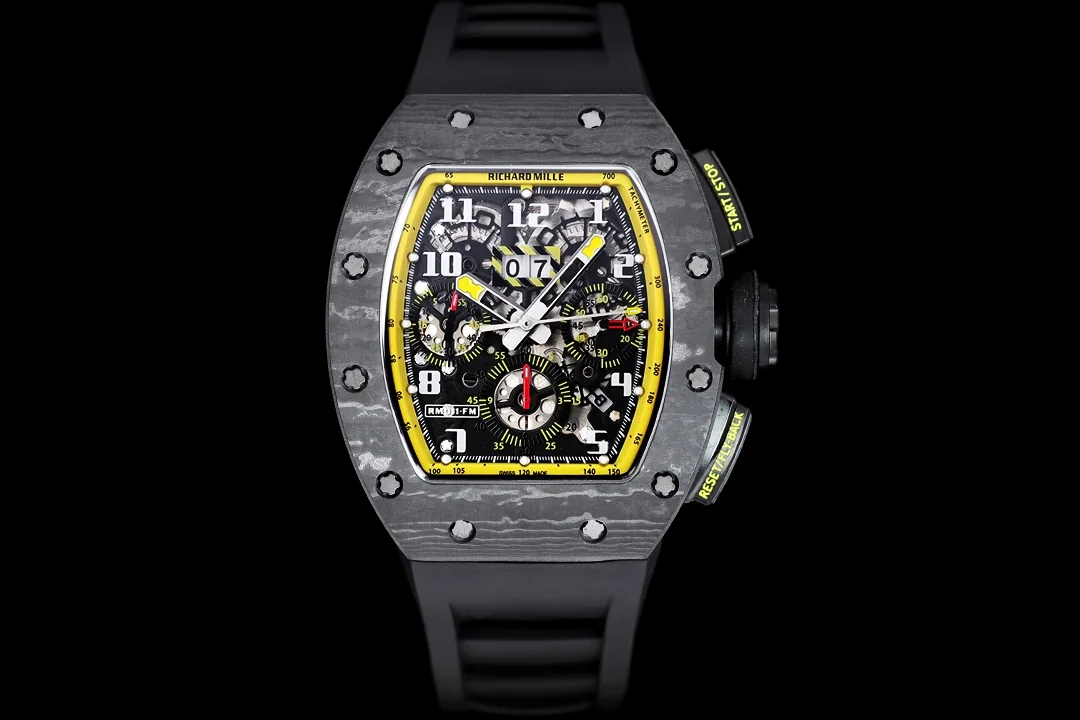 Richard Mille RM 011 Transparent Dial Men’s Black Rubber Band