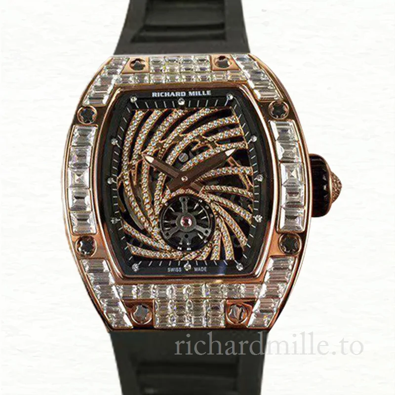 Richard Mille RM51-02 Ladies Mechanical Transparent Dial Rubber Band