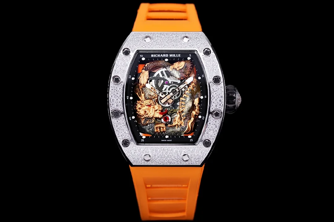 Richard Mille RM57-03 Transparent Dial Men’s Orange Rubber Band