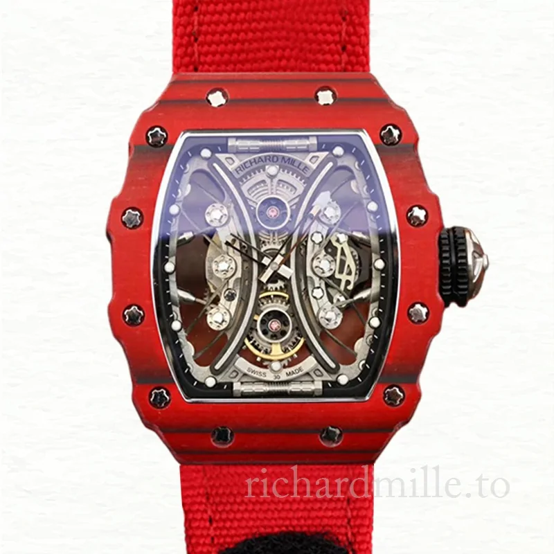 Richard Mille RM53-01 Men Mechanical Watch Transparent Dial