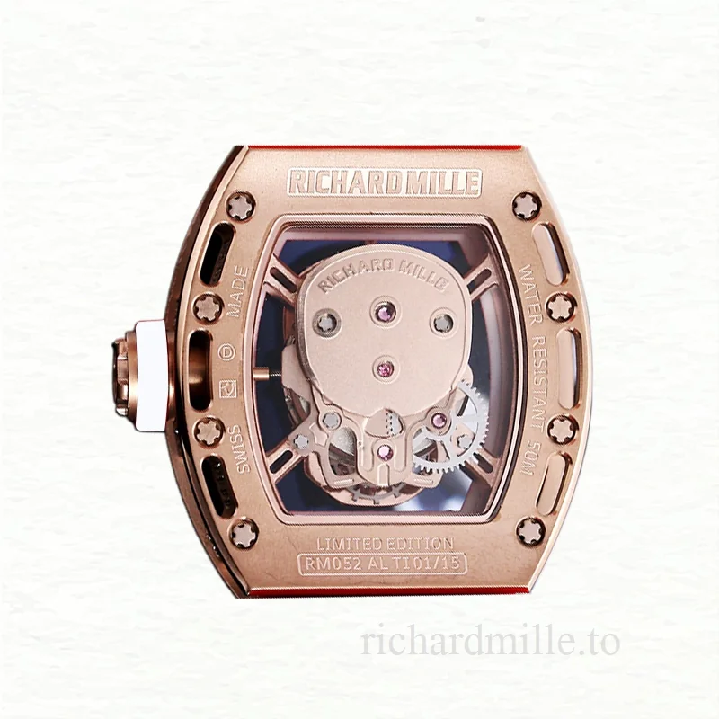 Richard Mille RM 052 Automatic Men Diamonds Skull Dial Rubber Band